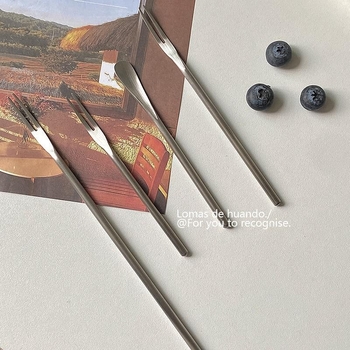 Set vilica za voće od nehrđajućeg čelika — cilindrična desertna vilica, za odrasle, novi kineski stil