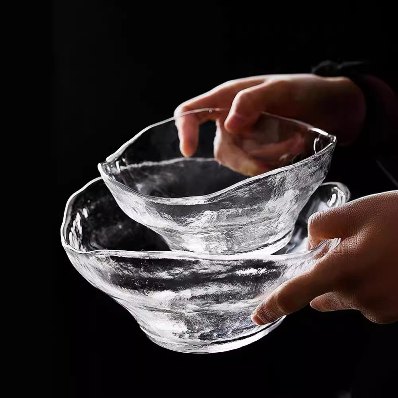 Japanski stil, prozirna kristalna staklena zdjela za desert i pladanj za voće za kućnu upotrebu