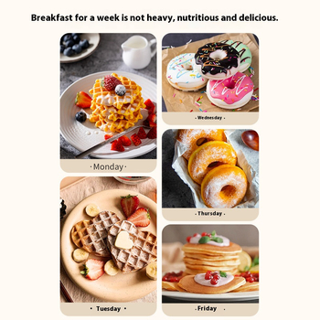 Električna tava za vafle s dvostranim grijanjem, višenamjenska, 350 W, 220–240 V, model Wq-603