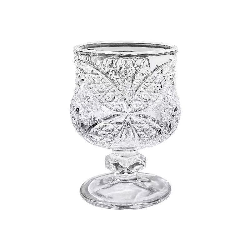 Set čaša za vino, mini slatki prinčevski stil graviranog motiva, soda-lime staklo, dizajn s jednim čašom, moderni minimalistički stil, za kućnu upotrebu, prilagodljiv s ispisanim logom, pakiranje u papirnatu kutiju