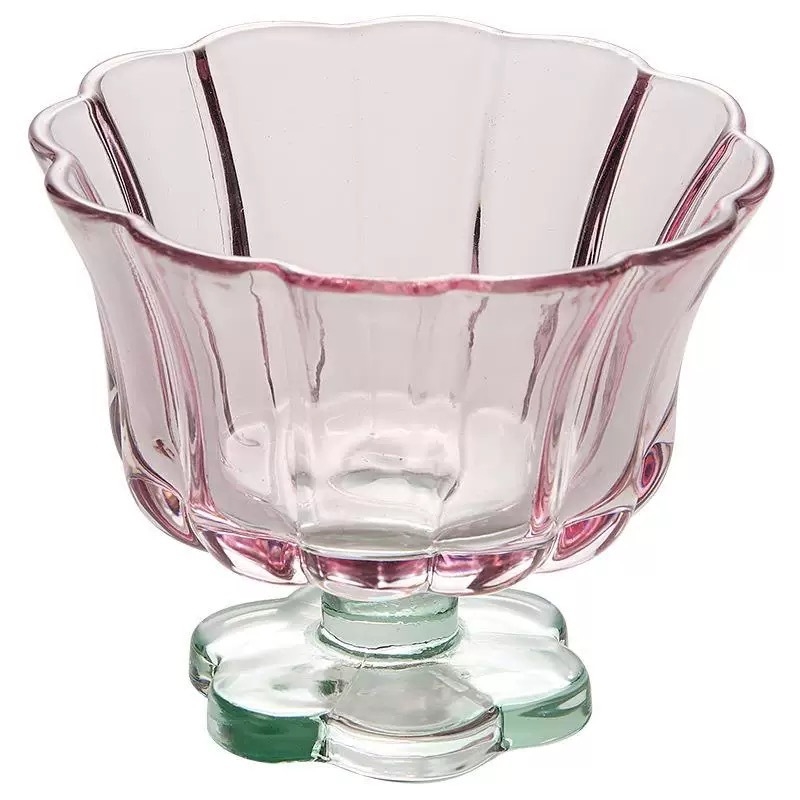 Valentine üvegpohár, új kínai stílus, virágmintázat, aszimmetrikus formájú, fogantyú nélküli, egy pohár