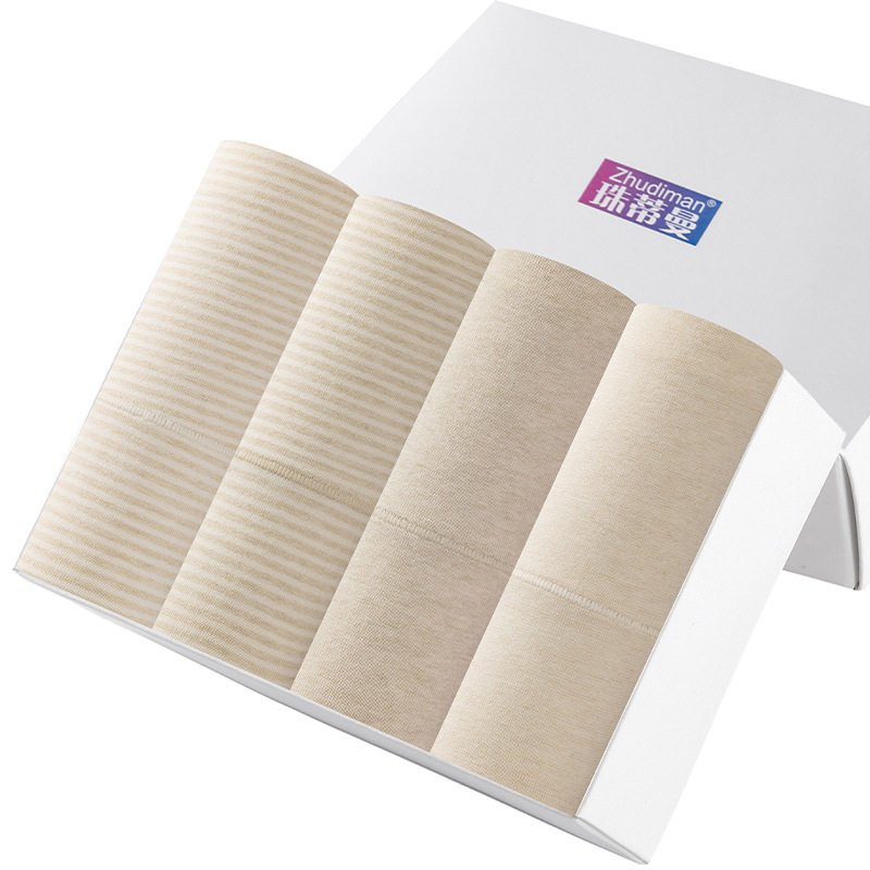 Naiselik puuvillane kõrge vööga aluspesu, antibakteriaalne ja hingav, peamine materjal 90–95% puuvill, privaatpiirkonna vooder 70–80% puuvill, pakendatud karbis 4 paari