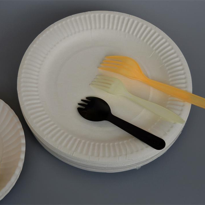 Jednokratne papirnate tanjuri – Materijal: papir; Univerzalna uporaba; Kutija od 2000 komada; Moderan minimalistički stil