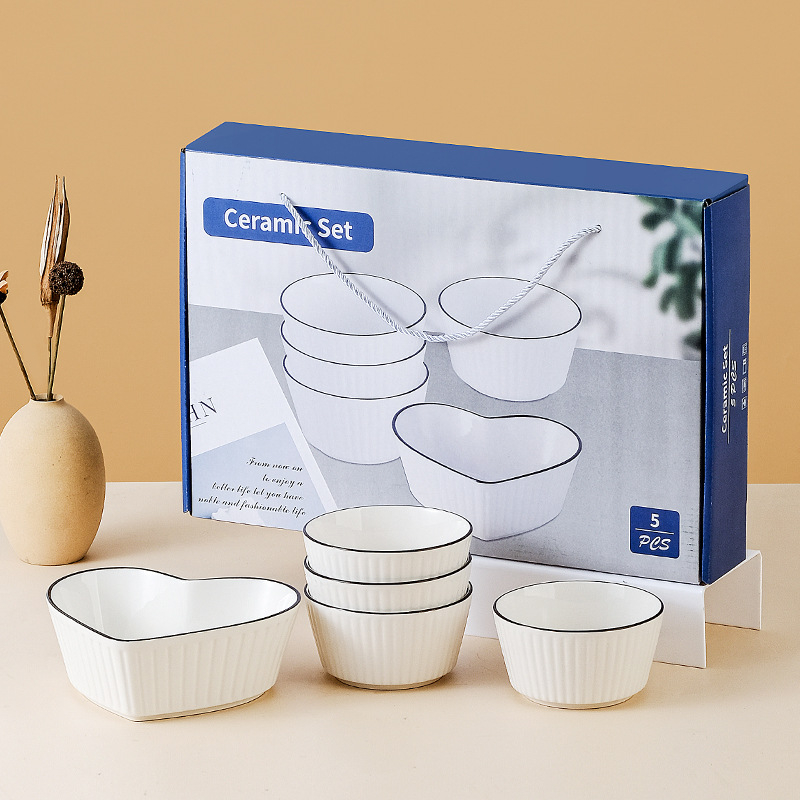 Keramički set zdjela, tanjura i ploča: moderni minimalistički stil • završna obrada ispod glazure • pogodno za mikrovalnu