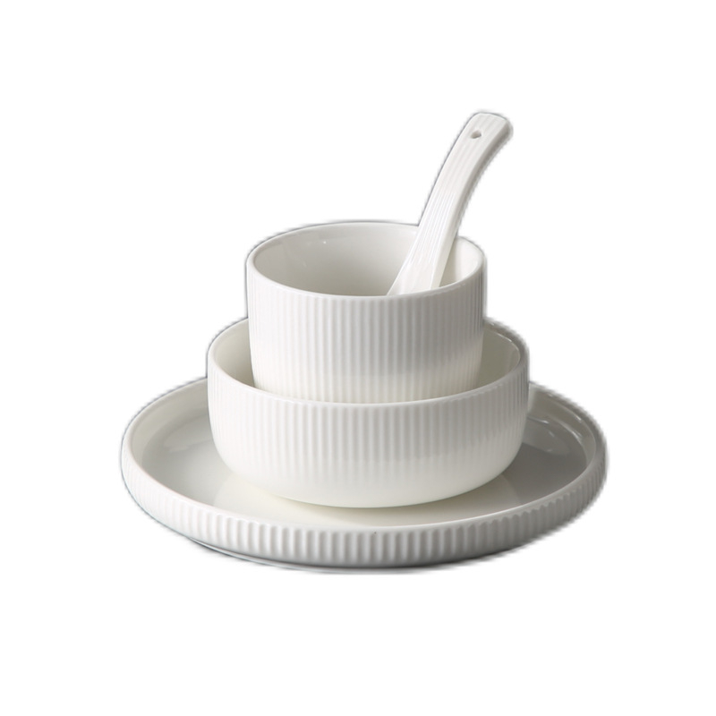 Set posuđa za hotel s logotipom (porcelan; Novi kineski stil; Marka Plain Glow Ceramic; Ispis logotipa; Prilagodba)
