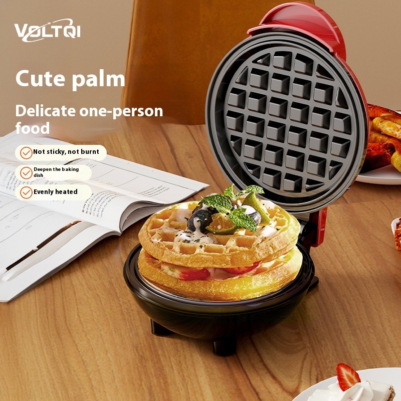 Mini aparat za vafle za kućnu uporabu, višenamjenski stroj za vafle s dvostrukim zagrijavanjem, kompaktni električni grill