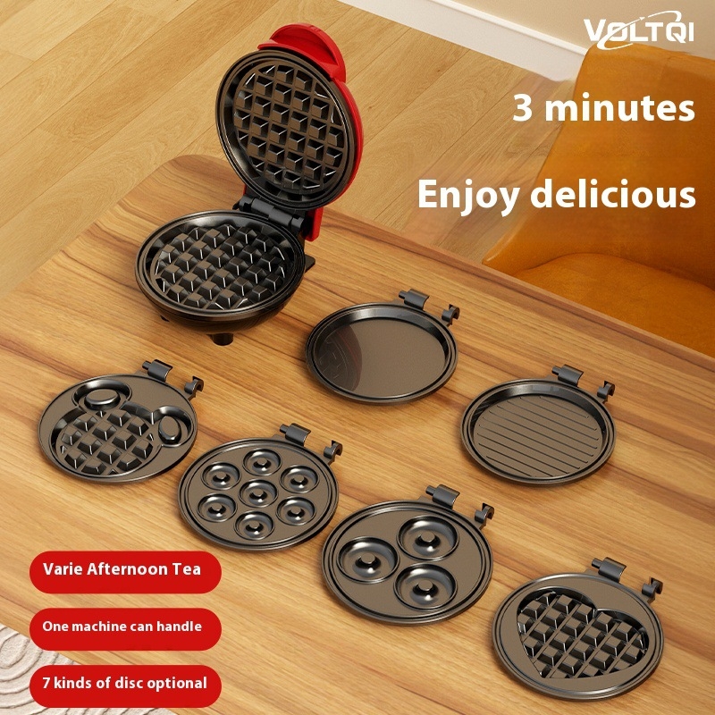 Mini aparat za vafle za kućnu uporabu, višenamjenski stroj za vafle s dvostrukim zagrijavanjem, kompaktni električni grill