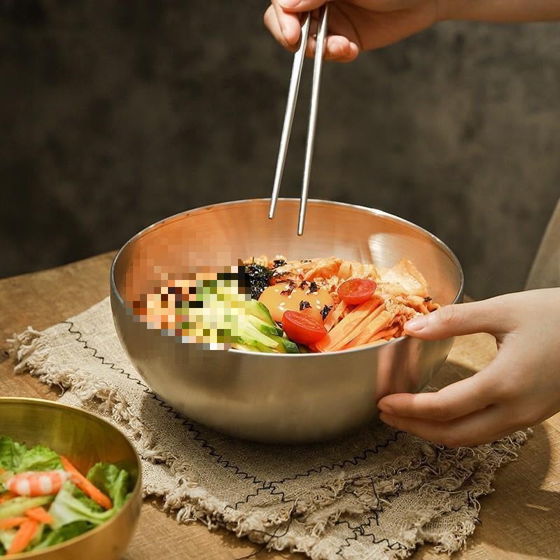 Miska od 316 nehrđajućeg čelika za salatu, zdjela za instant rezance, povrće, bibimbap i hladne rezance, korejski stil