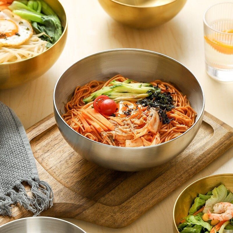 Miska od 316 nehrđajućeg čelika za salatu, zdjela za instant rezance, povrće, bibimbap i hladne rezance, korejski stil