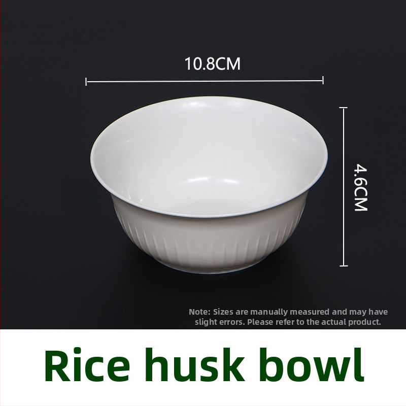 Jednorázový súbor riadu z ryžových šupiek pre vonkajšie použitie, biologicky rozložiteľný, 10 porcií