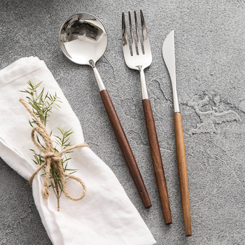 Trodjelni set noža za steak, vilice i žlice od nehrđajućeg čelika 304, zapadnog stila stolnog posuđa za komercijalnu uporabu