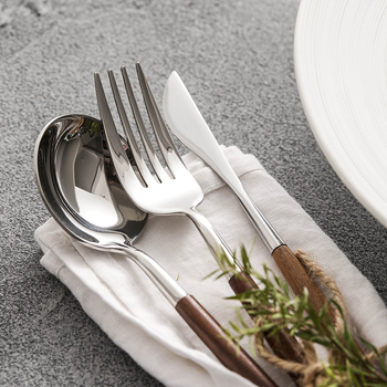 Trodjelni set noža za steak, vilice i žlice od nehrđajućeg čelika 304, zapadnog stila stolnog posuđa za komercijalnu uporabu