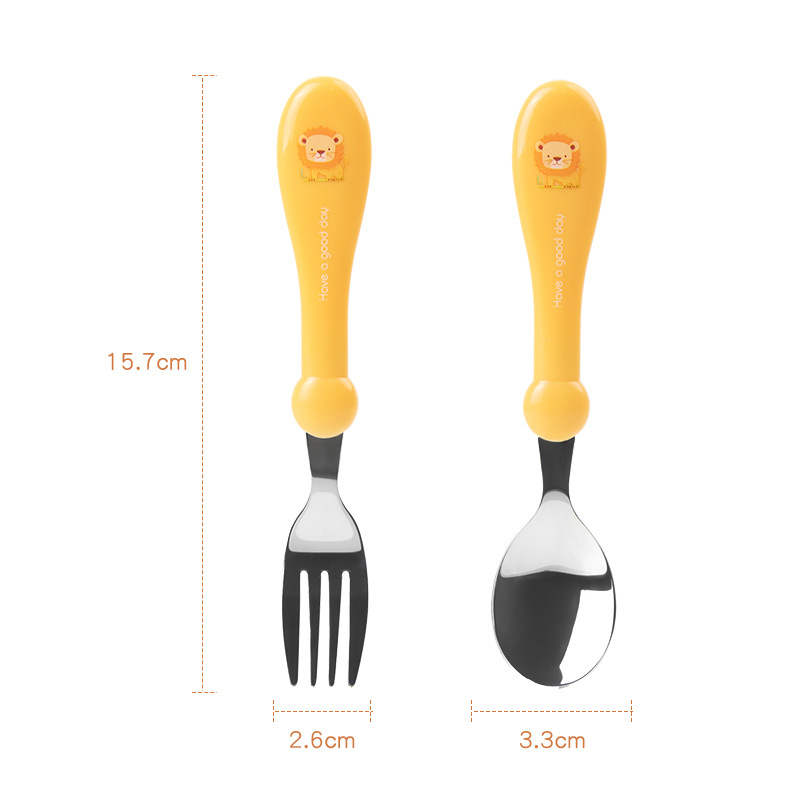 Set tacâmuri pentru copii: cuțit, furculiță și lingură — oțel inoxidabil 304 — învățare să mănânce — stil creativ