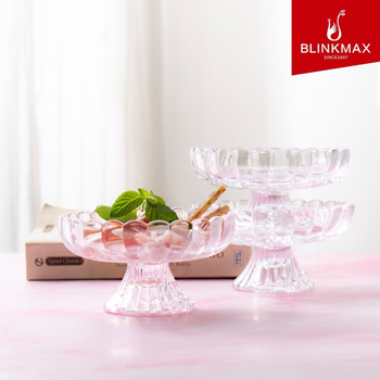 Pahar de desert din sticlă – stil modern minimalist, un singur strat, formă rotundă