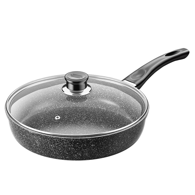 Maifanita tava za palačinke, non-stick, fina željeza, jednostruko dno, staklena poklopac, kompatibilno s indukcijom, modeli 20/22/24