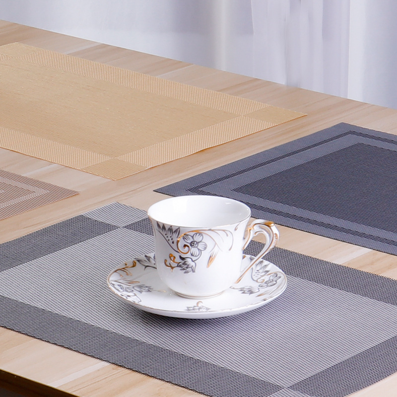 Set podložnika za stolom i podmetača za čaše, PVC i PET, četvrtastog oblika, moderni minimalistički stil