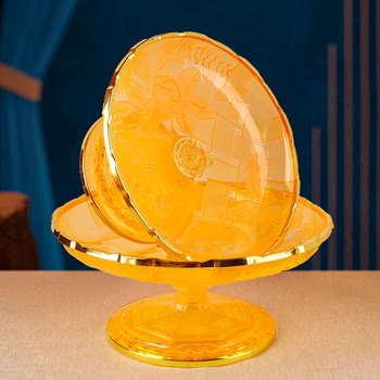 Пластмасова плодова чиния за дарове към храмов алтар, с високи крака, стил китайски минималистичен