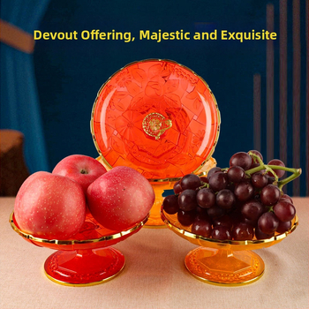 Пластмасова плодова чиния за дарове към храмов алтар, с високи крака, стил китайски минималистичен