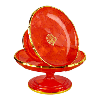 Пластмасова плодова чиния за дарове към храмов алтар, с високи крака, стил китайски минималистичен