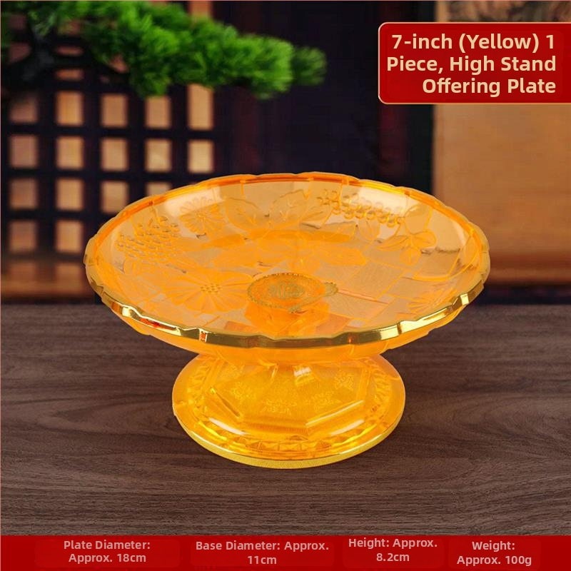 Пластмасова плодова чиния за дарове към храмов алтар, с високи крака, стил китайски минималистичен