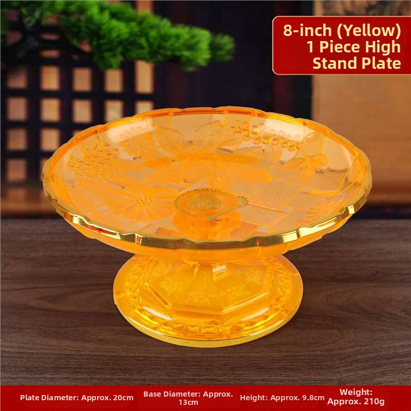 Пластмасова плодова чиния за дарове към храмов алтар, с високи крака, стил китайски минималистичен