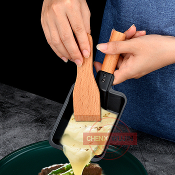 Set cuptor de brânză – Tigaie pentru omletă cu mâner din lemn, metal+lemn, formă pătrată, detașabilă, ușor de curățat (Brand: Dawn; Material: metal+lemn; Formă: pătrată)