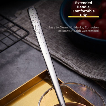 Lžička s dlhým držadlom z potravinárskej ocele – moderný minimalistický dizajn; vhodná pre deti, študentov, tehotné ženy, dospelých a seniorov; možnosť prispôsobenia.