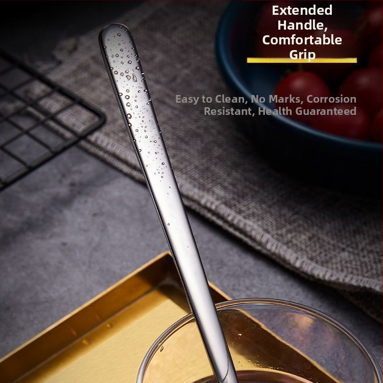 Lžička s dlhým držadlom z potravinárskej ocele – moderný minimalistický dizajn; vhodná pre deti, študentov, tehotné ženy, dospelých a seniorov; možnosť prispôsobenia.