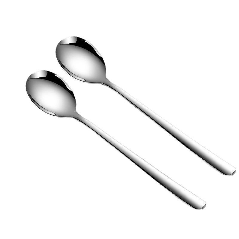 Žlica od nehrđajućeg čelika s dugim držalom – moderni minimalistički dizajn, pogodna za djecu, učenike, trudnice, odrasle i starije osobe; mogućnost prilagodbe.