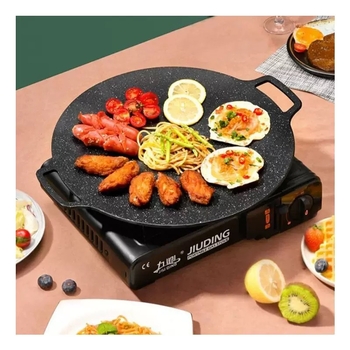 Кована желязна кръгла скара тава, корейски стил, незалепваща, преносима, лесна за почистване, 0,5 кг, модел SC-KRP