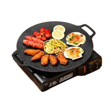 Кована желязна кръгла скара тава, корейски стил, незалепваща, преносима, лесна за почистване, 0,5 кг, модел SC-KRP