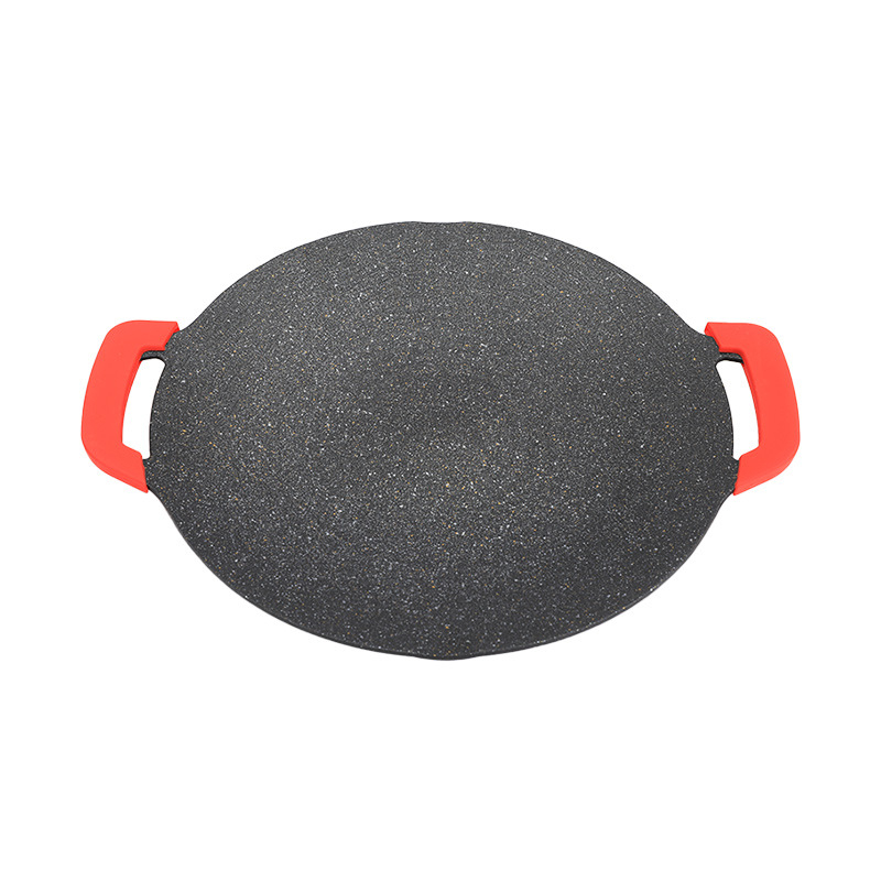 Кръгла алуминиева незалепваща тава за барбекю, преносима и многофункционална