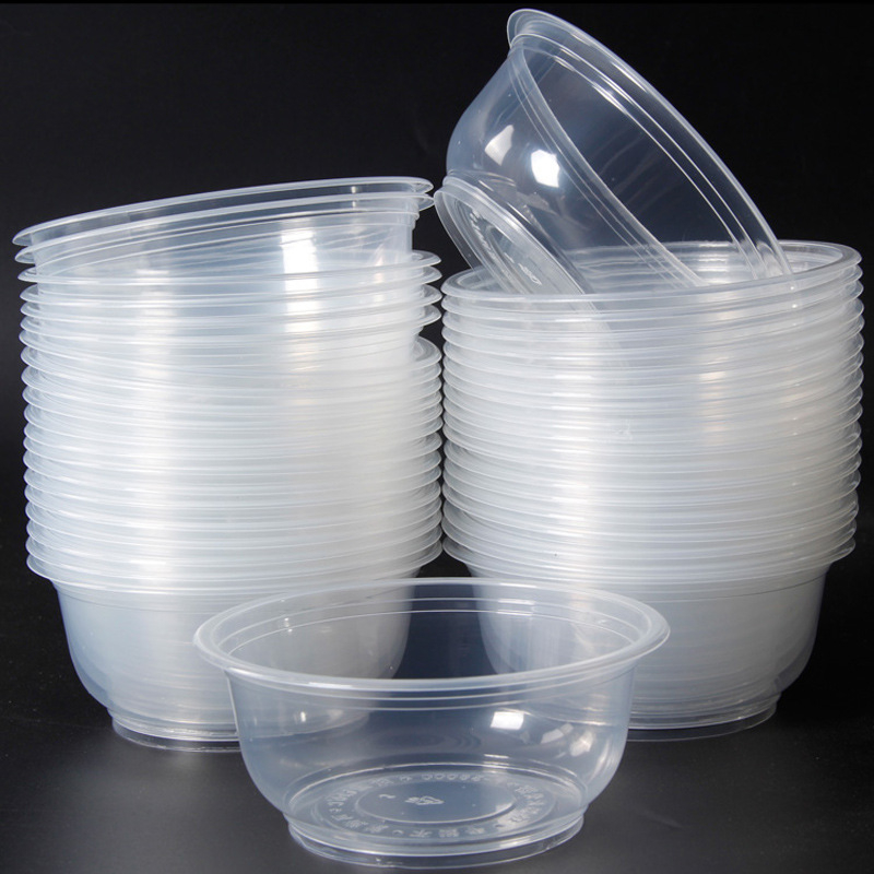 Σετ μπολ μιας χρήσης με chopsticks – πλαστικό, στρογγυλό, διαφανές; 50 τεμάχια/πακέτο, 600 τεμάχια σε χαρτοκιβώτιο