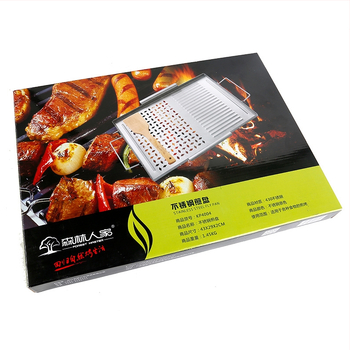 Барбекю тава 430 неръждаема стомана, квадратна, удебелена, антизалепваща, преносима