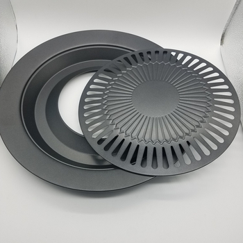 Placă de grătar în stil coreean, rotundă, din fier, ștanțată, multifuncțională, portabilă