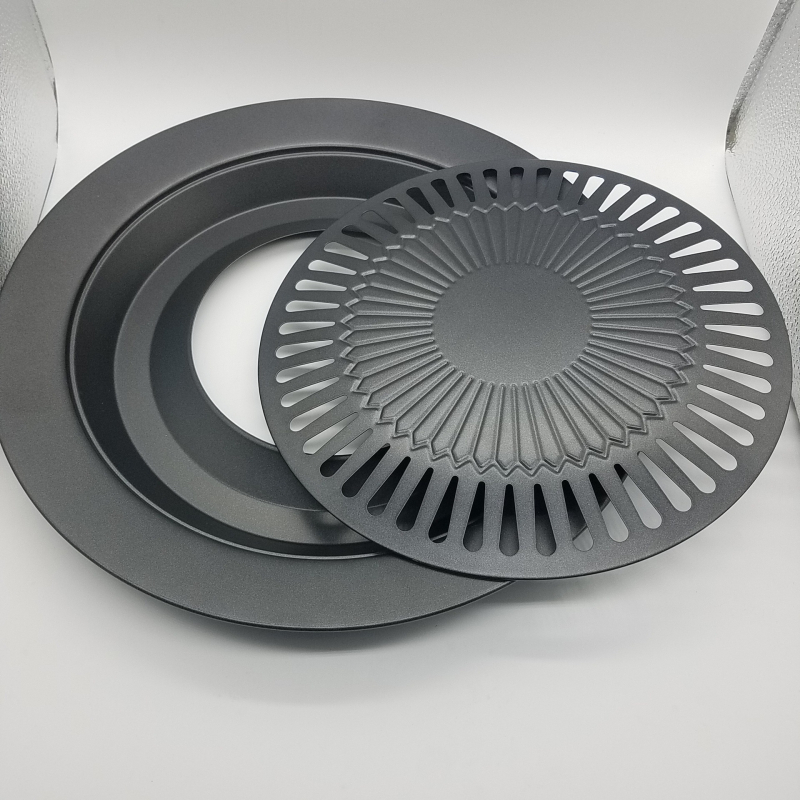 Placă de grătar în stil coreean, rotundă, din fier, ștanțată, multifuncțională, portabilă