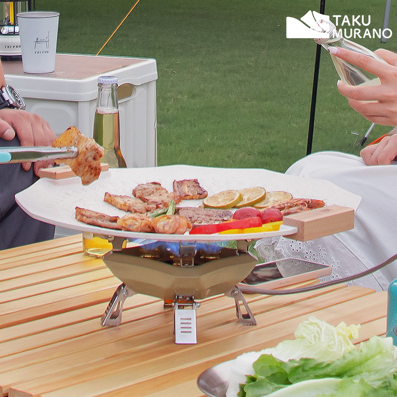 Grill pan cu stea hexagonală pentru camping — aliaj de aluminiu, formă geometrică, greutate 1 kg, personalizabil, portabil