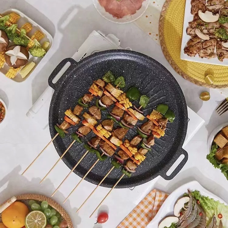 Vanjska ploča za roštilj s Maifan kamenom, korejski teppanyaki stil, indukcijski kompatibilna tava