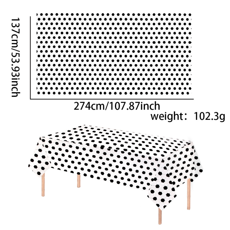 Față de masă de unică folosință din PE, impermeabil, stil sport și petreceri, decor pentru amenajarea spațiului