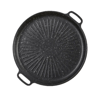 Placă de grătar din fier, rotundă, turnare sub presiune, stil coreean, neacoperită