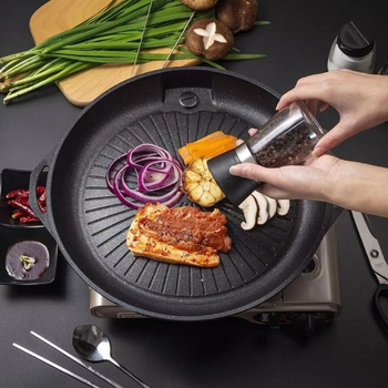 Корейски стил грил тиган Маифан камък - немазнен, бездимен, преносим, многофункционален, кръгъл
