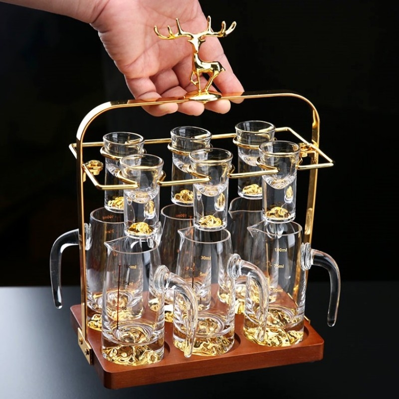 Suport pentru pahare cu bază din lemn, stil Nou Chinezesc, fără găuri, lansat în 2023