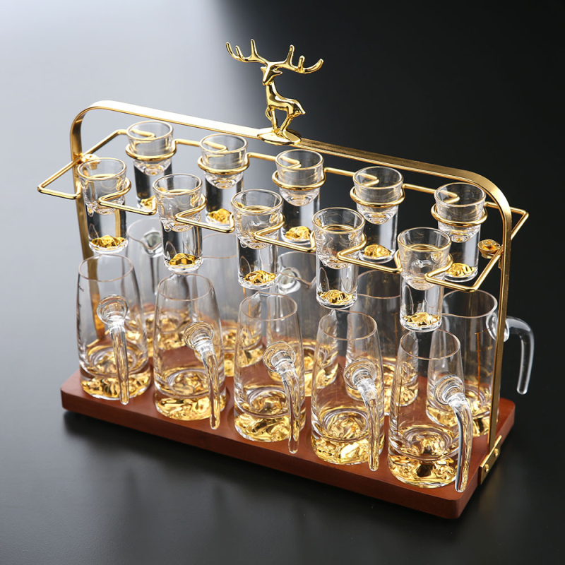 Suport pentru pahare cu bază din lemn, stil Nou Chinezesc, fără găuri, lansat în 2023