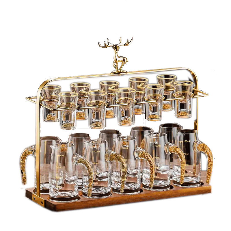 Suport pentru pahare cu bază din lemn, stil Nou Chinezesc, fără găuri, lansat în 2023