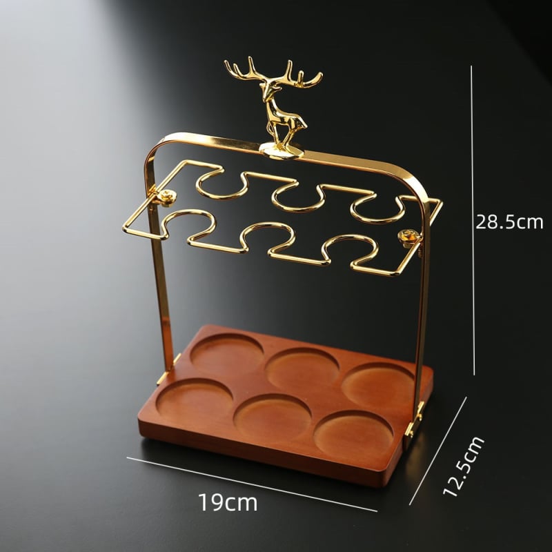 Suport pentru pahare cu bază din lemn, stil Nou Chinezesc, fără găuri, lansat în 2023