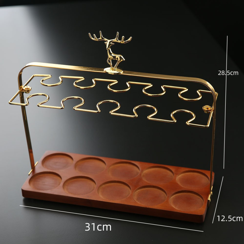 Suport pentru pahare cu bază din lemn, stil Nou Chinezesc, fără găuri, lansat în 2023