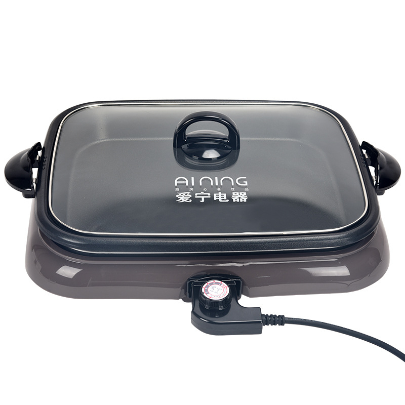Електрически грил тиган с алуминиево квадратно тяло, модел ANK-145, марка Aining, многофункционален