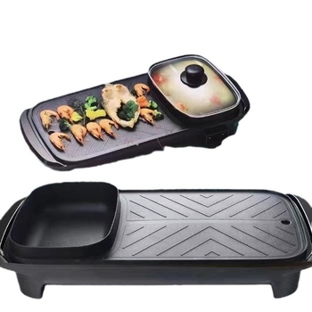 Домашна електрическа тава за Шабу и печене, алуминиева сплав, пържене и печене, 1360W, 220V, за 4-5 порции