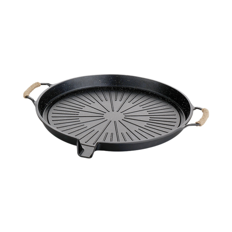 Външен алуминиев беззалепващ индукционен котлон с касета Maifan Stone — преносим бездимно грил тиган за свински корем, наденици, риба и месо