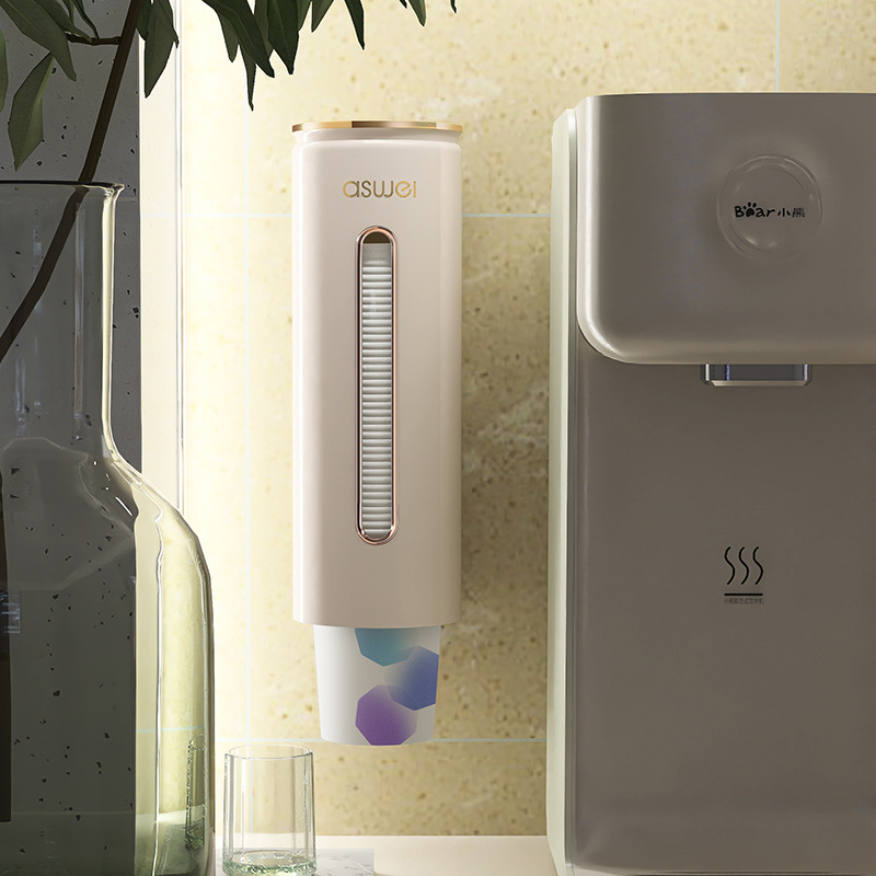 Raft pentru pahare montat pe perete (Plastic; montaj cu ventuză; anti-praf; fără găuri; 1 etaj)